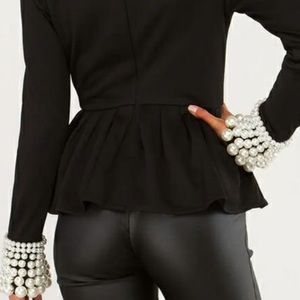 Akira Chicag Ammo pearl sleeve peplum top